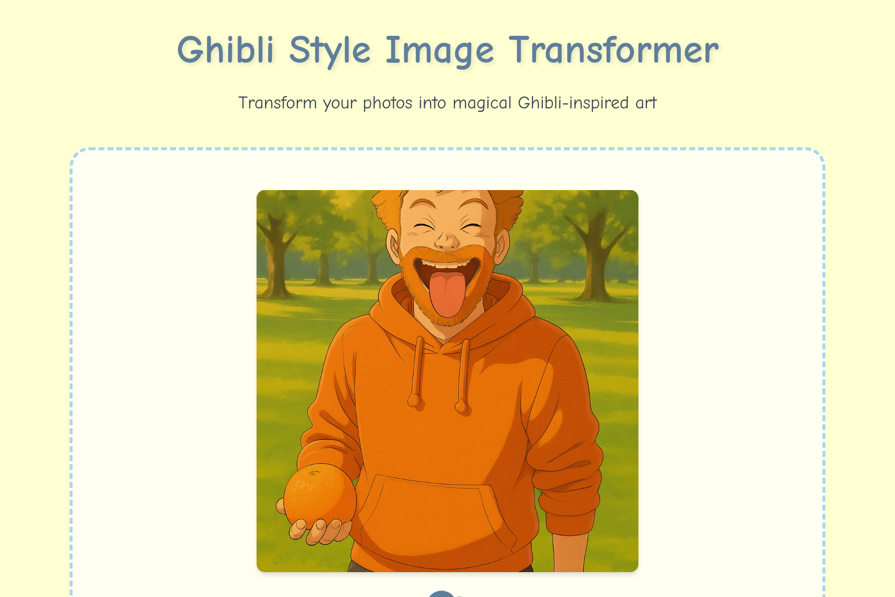 Screenshot of Ghibli Transformer