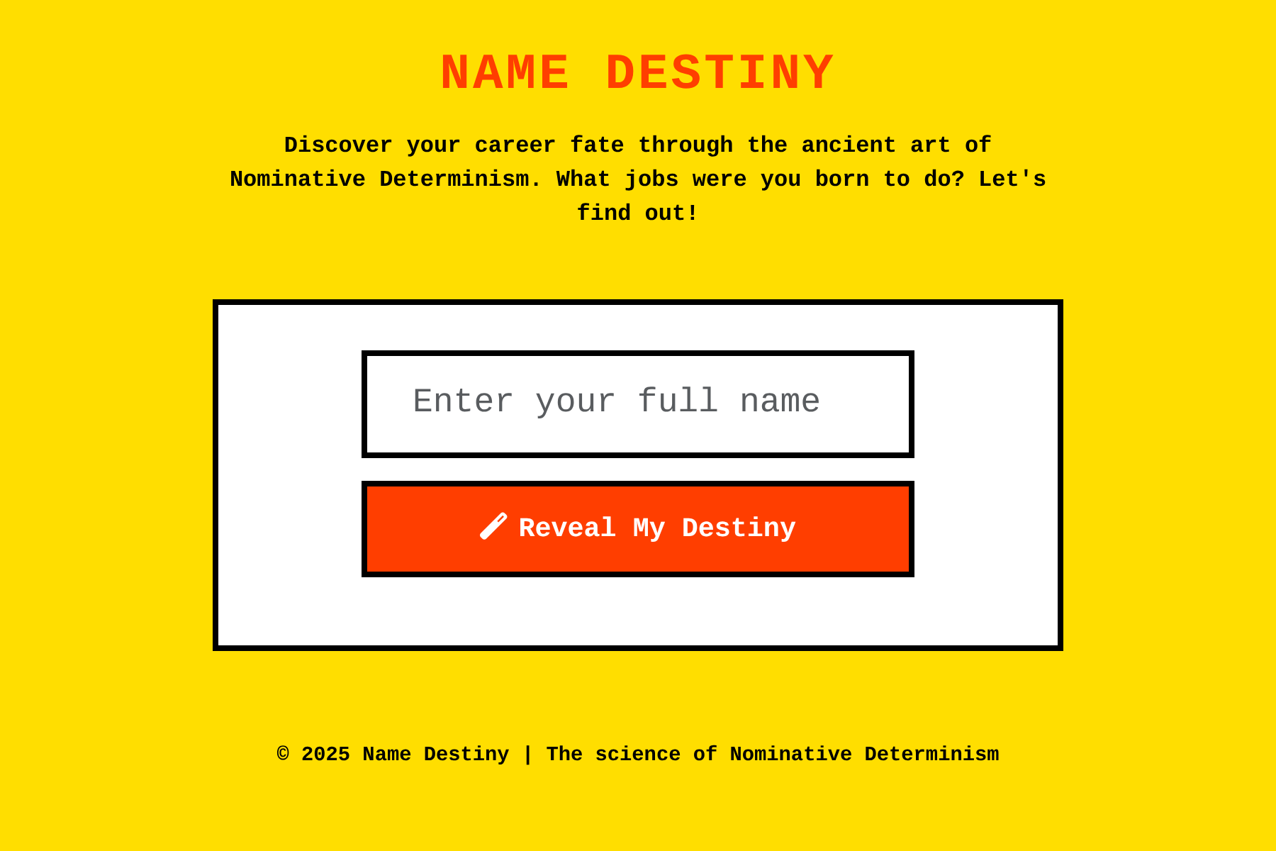 Screenshot of Name Destiny